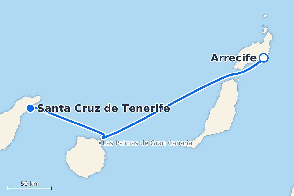 Arrecife - Santa Cruz de Tenerife
